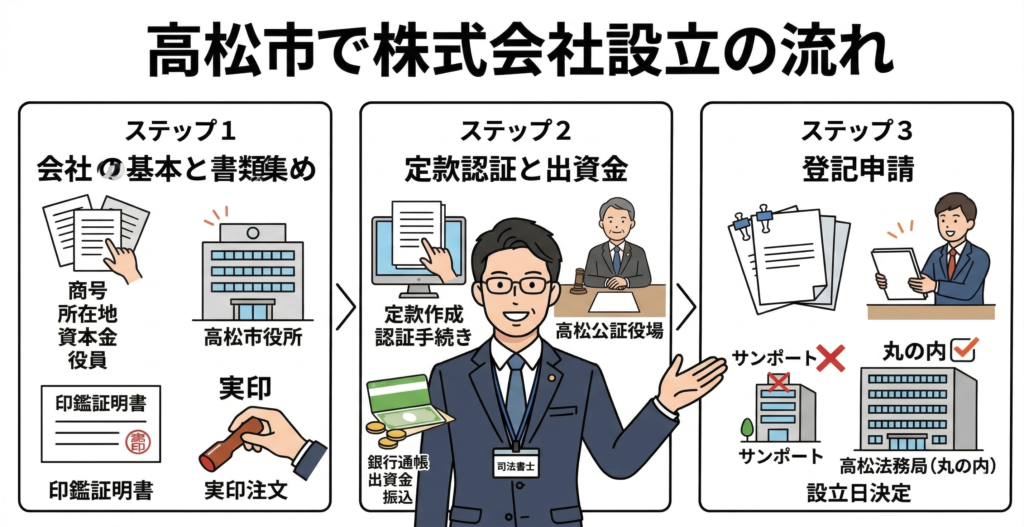 香川県高松市で株式会社を自分で設立する方法と注意点（1）｜西川司法書士事務所