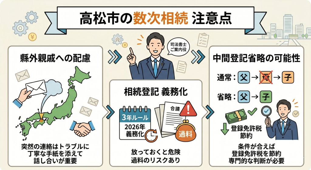 高松市数次相続の登記申請｜西川司法書士事務所