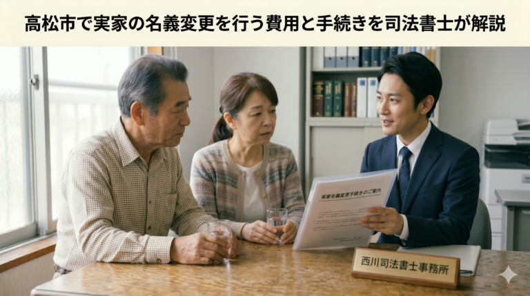 高松市で実家の名義変更を行う費用と手続きを司法書士が解説