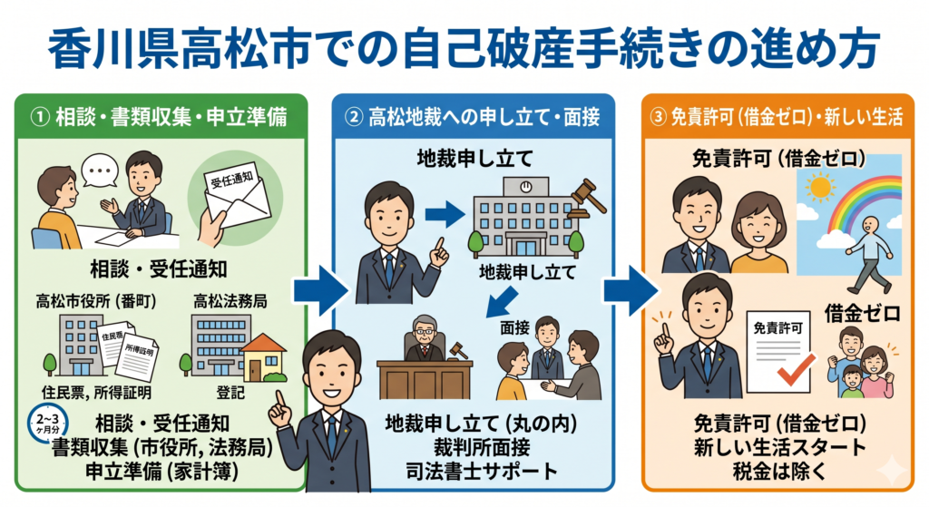 自己破産にかかる費用と香川県高松市での手続きの進め方（2）｜西川司法書士事務所