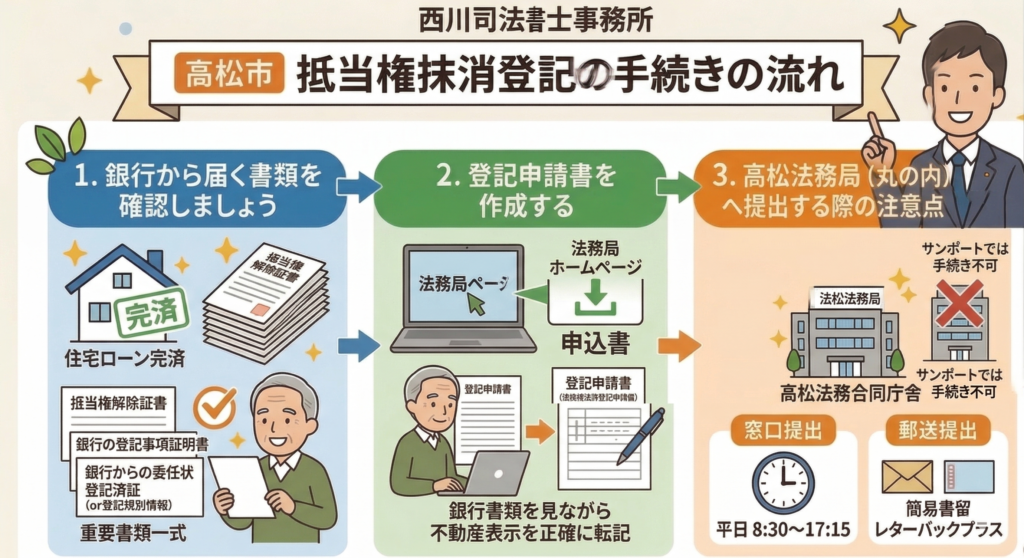 香川県高松市での抵当権抹消手続きと費用目安（1）｜西川司法書士事務所
