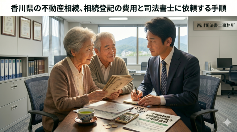 香川県の不動産相続、相続登記の費用と司法書士に依頼する手順