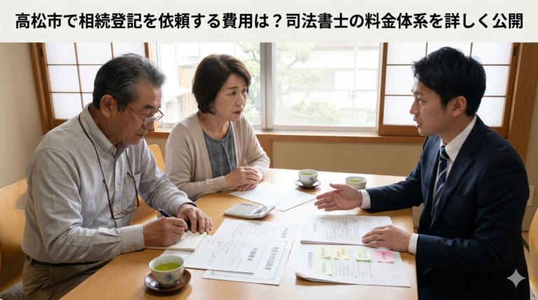 高松市で相続登記を依頼する費用は？司法書士の料金体系を詳しく公開