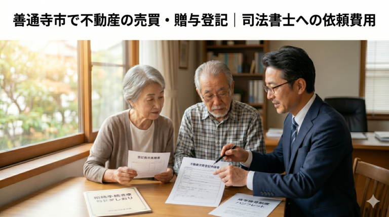善通寺市で不動産の売買・贈与登記｜司法書士への依頼費用