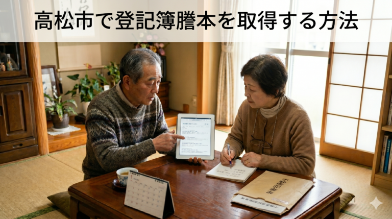 高松市で登記簿謄本を取得する方法