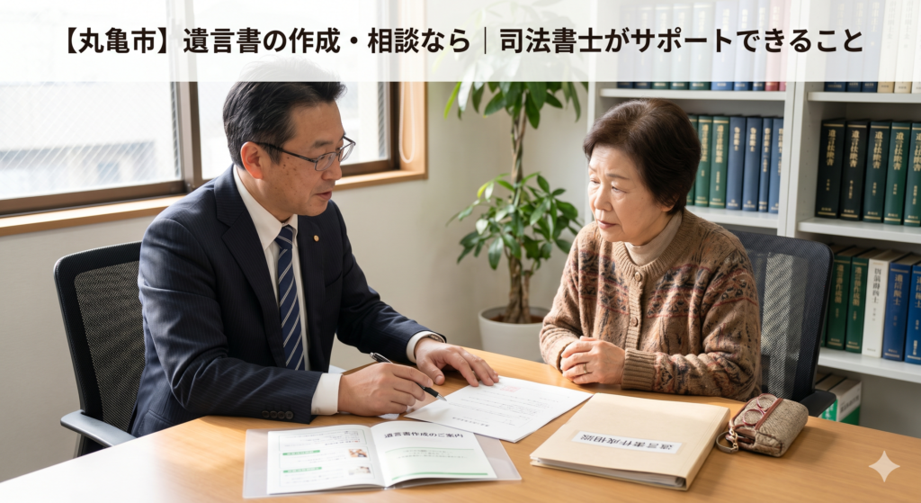 【丸亀市】遺言書の作成・相談なら｜司法書士がサポートできること