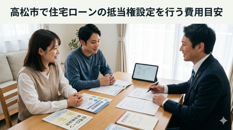 高松市で住宅ローンの抵当権設定を行う費用目安