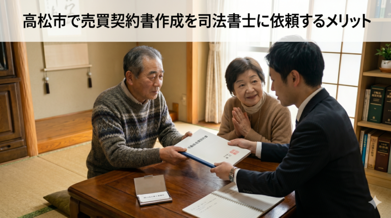 高松市で売買契約書作成を司法書士に依頼するメリット