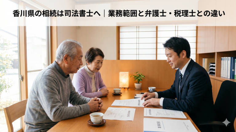 香川県の相続は司法書士へ｜業務範囲と弁護士・税理士との違い