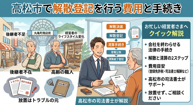 高松市で解散登記を行う費用と手続き