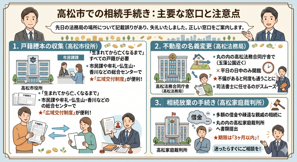 高松市で手続きを進める際の注意点・窓口