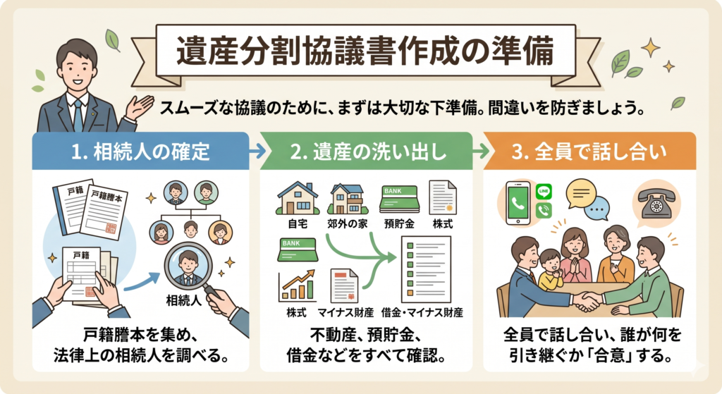 遺産分割協議書を作成する前の準備