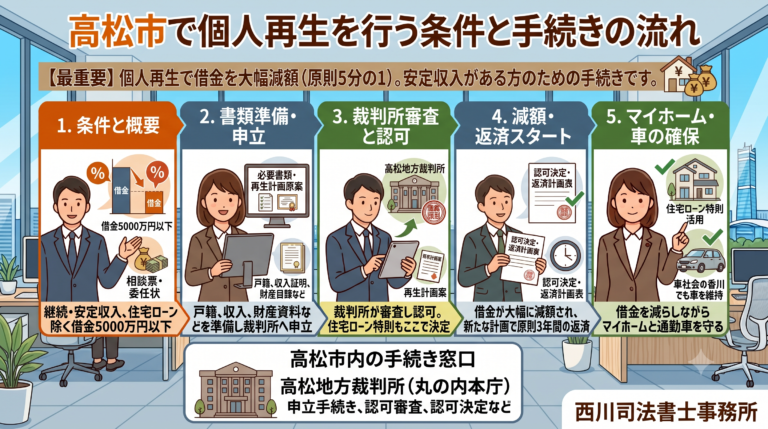 高松市で個人再生を行う条件と手続きの流れ